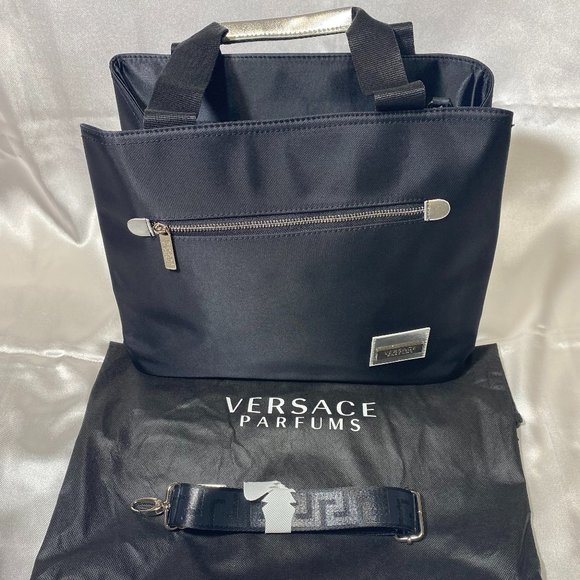 VERSACE Leather Tote in Black